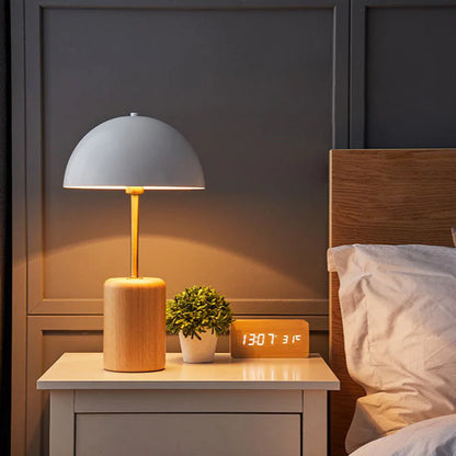 Minimalistisch Design Tafellamp in Hout en Metaal