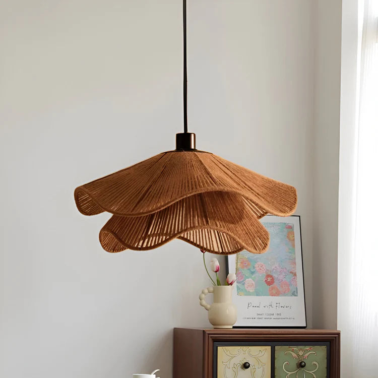 Elegant Jute Boho Blauweregen Hanglamp