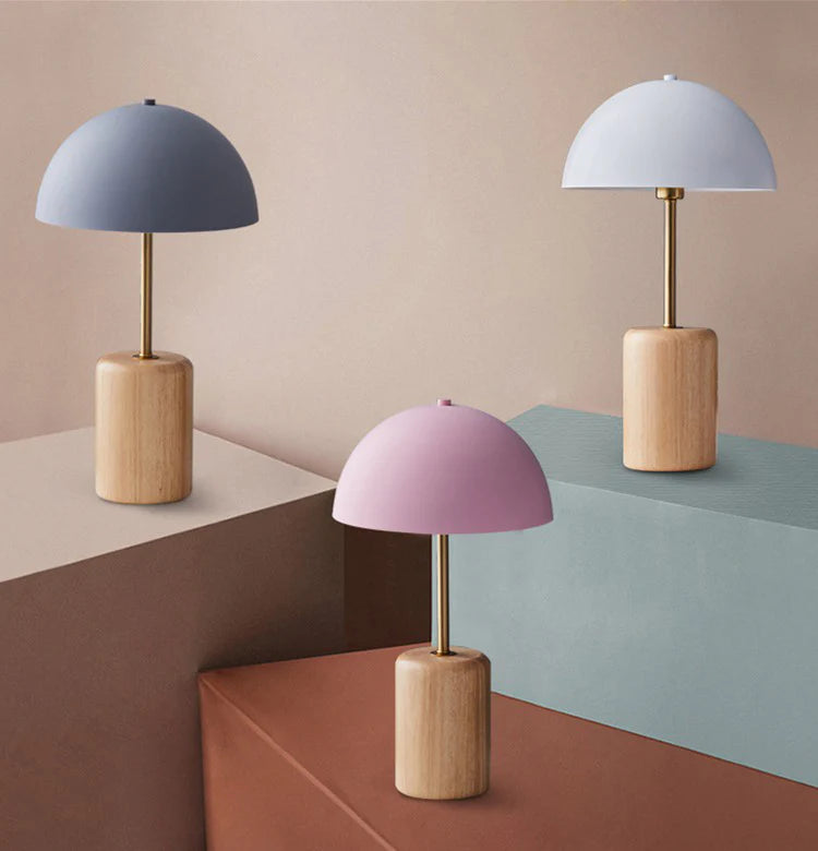 Minimalistisch Design Tafellamp in Hout en Metaal