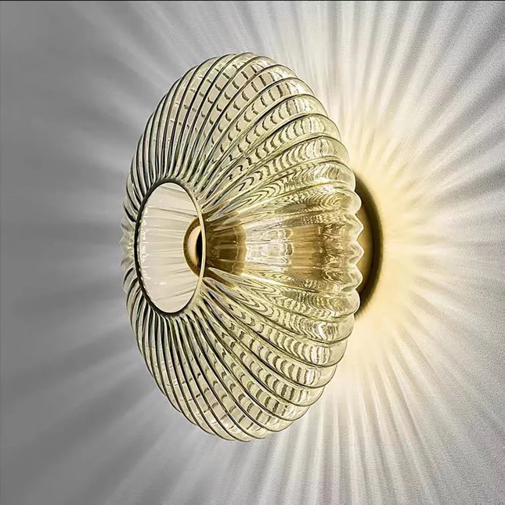 Lichtgevende Golf Glazen LED Wandlamp