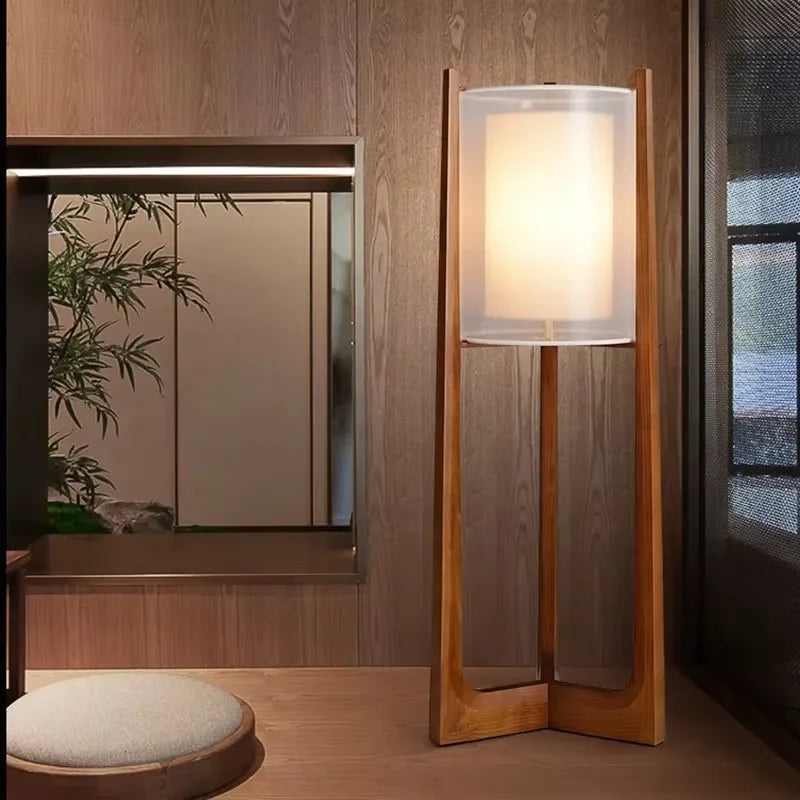 Moderne Scandinavische Houten Vloerlamp