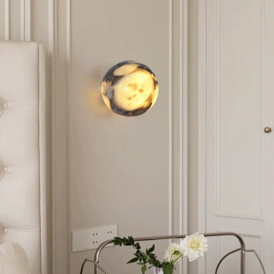 Nordic Zwart Marmer Natuurstenen Wandlamp