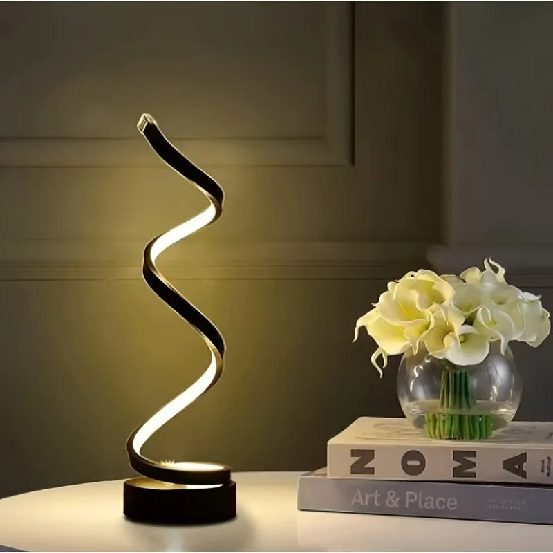 Moderne Led 3 Kleuren Verstelbare Spiraal Tafellamp