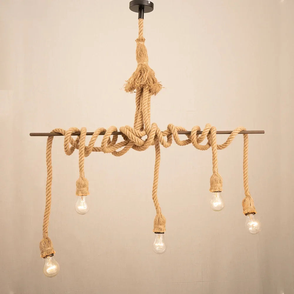 Boheemse Handgemaakte Henneptouw Hanglamp