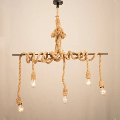 Boheemse Handgemaakte Henneptouw Hanglamp