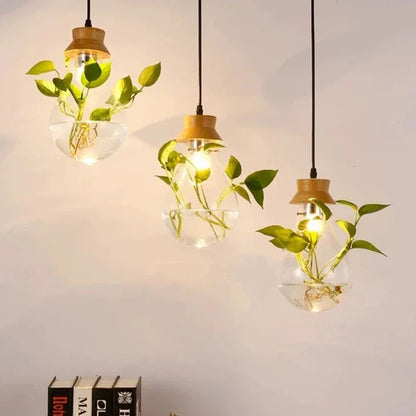 EcoSphere Unieke Glazen Bol Planten Hanglamp