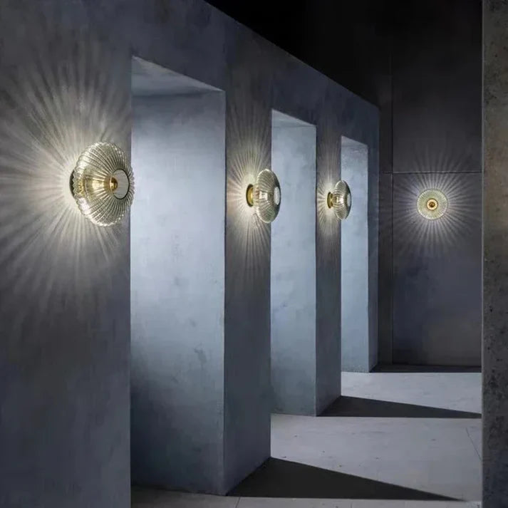 Lichtgevende Golf Glazen LED Wandlamp