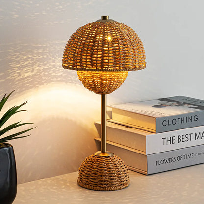 Boho Rotan Geweven Handgemaakte Tafellamp