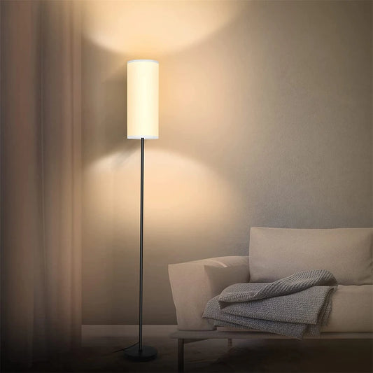 Minimalistische Led Vloerlamp Met Instelbare Kleurtemperatuur En Stoffen Kap