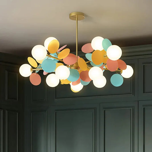 Kleurrijke LED Hanglamp met Glazen Bloemdesign