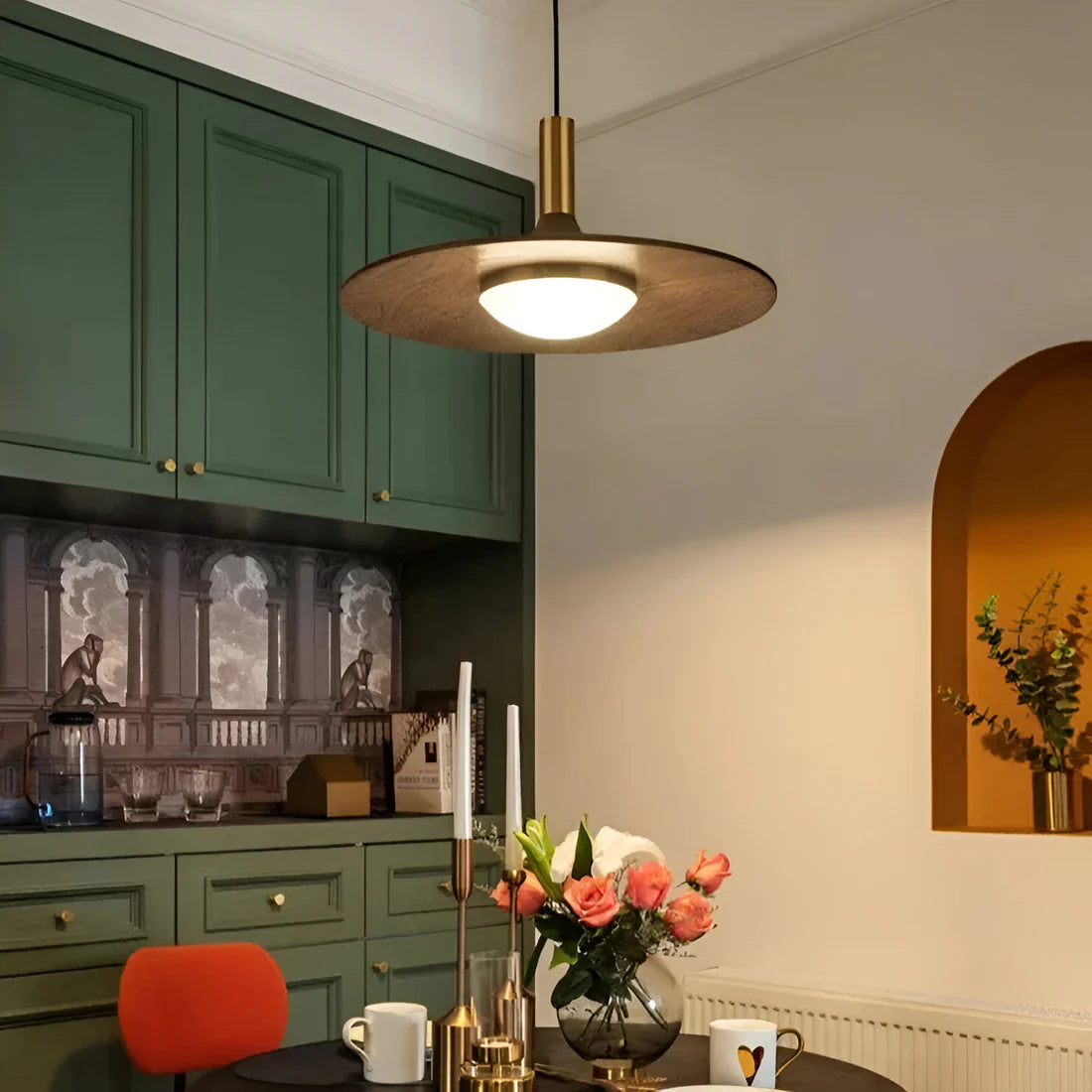 Scandinavische Stijl Walnoot Houten Hanglamp