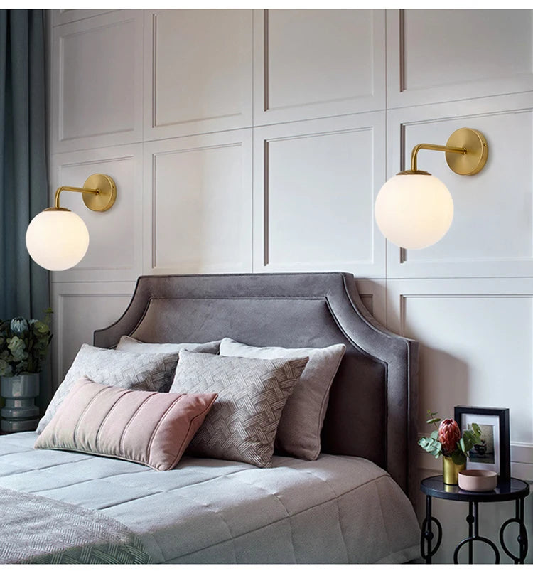 Moderne Halo korst Glazen Bol Wandlamp