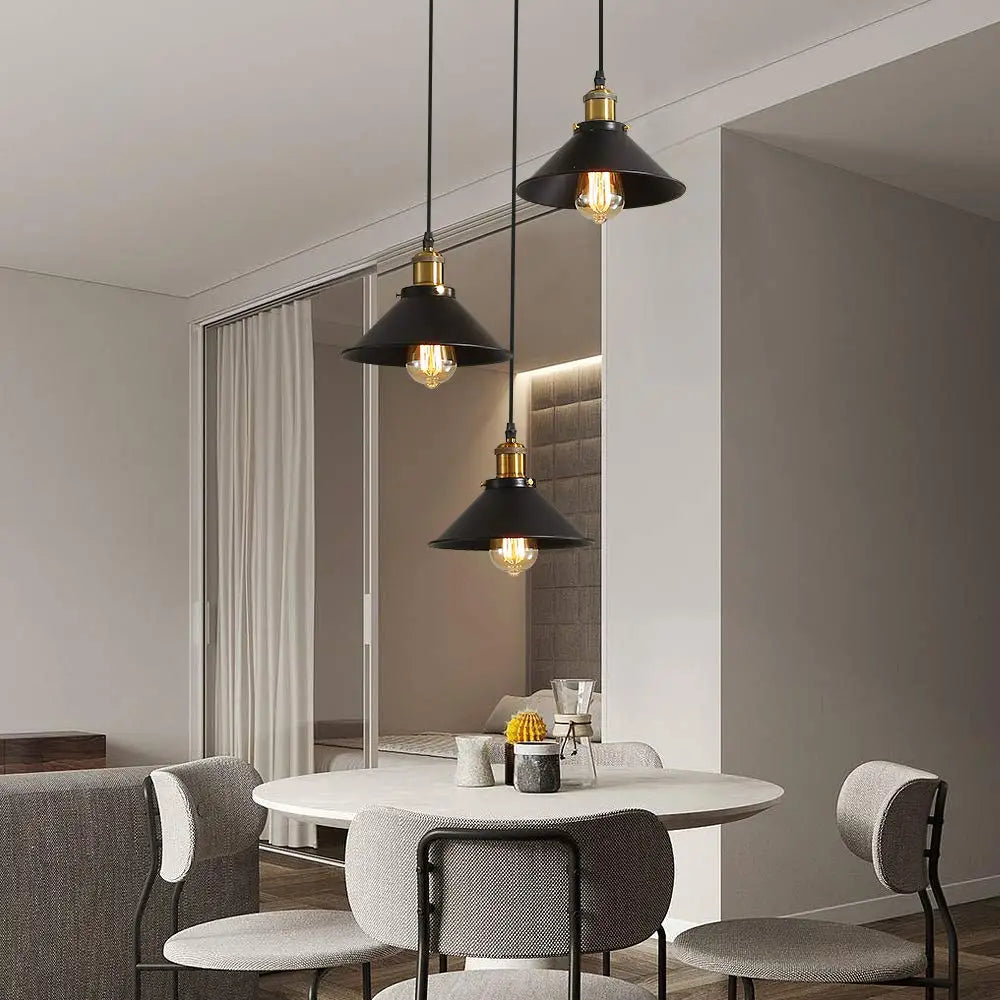 Industriële Hanglamp met 3 Retro Fittingen
