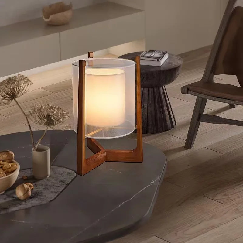 Moderne Scandinavische Houten Vloerlamp