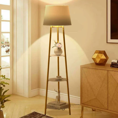 Moderne LED Vloerlamp met Driepoot en Opbergplanken