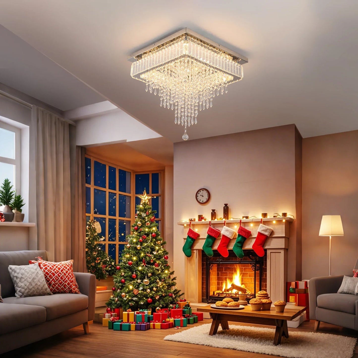 Luxe Kristallen Dimbare LED Plafondlamp