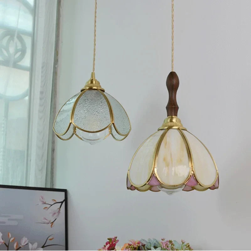 Tiffany Walnoot Touch LED Glas Hanglamp