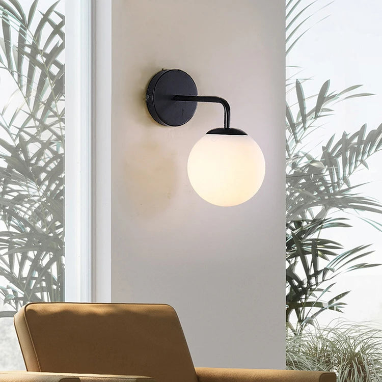Moderne Halo korst Glazen Bol Wandlamp