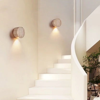 LED Scandinavisch Geel Travertin Steen Wandlamp
