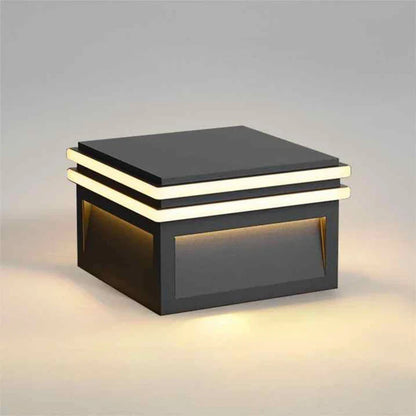 Moderne Vierkante RVS Solar Buitenlamp