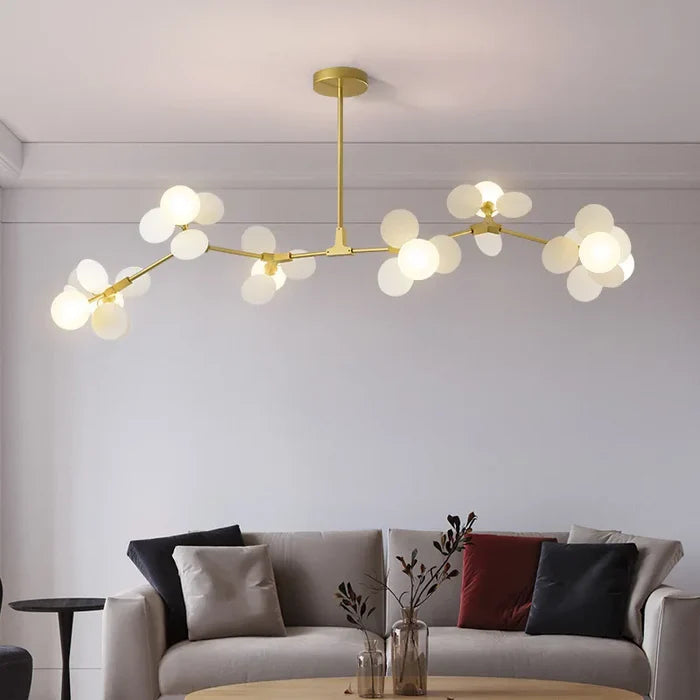 Kleurrijke LED Hanglamp met Glazen Bloemdesign