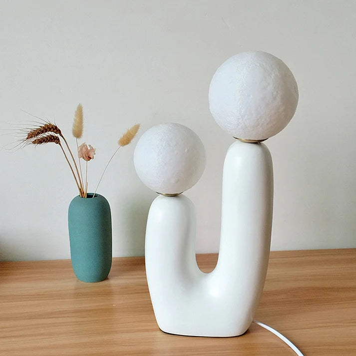 Minimalistisch Zachte Kleuren Dubbel Glas Tafellamp