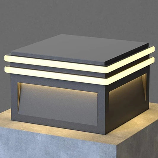 Moderne Vierkante RVS Solar Buitenlamp