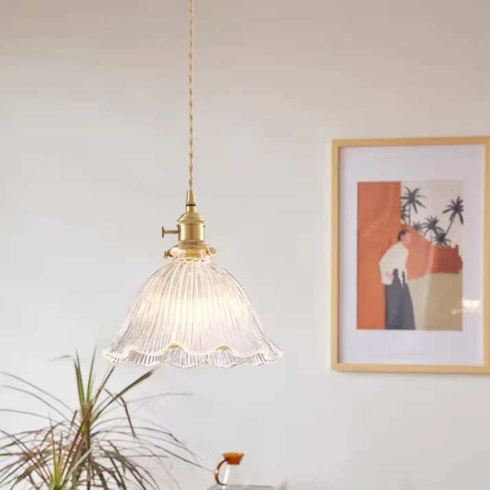 Luxe Tiffany Hanglamp met Walnoothout