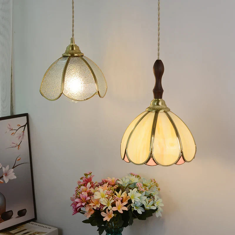 Tiffany Walnoot Touch LED Glas Hanglamp