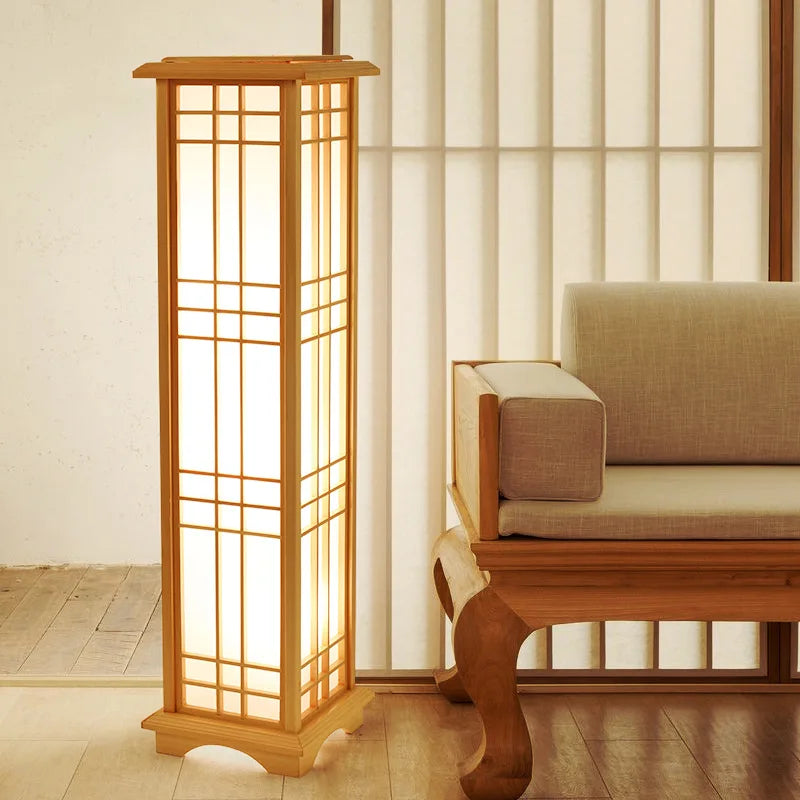 Elegantie & Rust Japanse Houten Vloerlamp