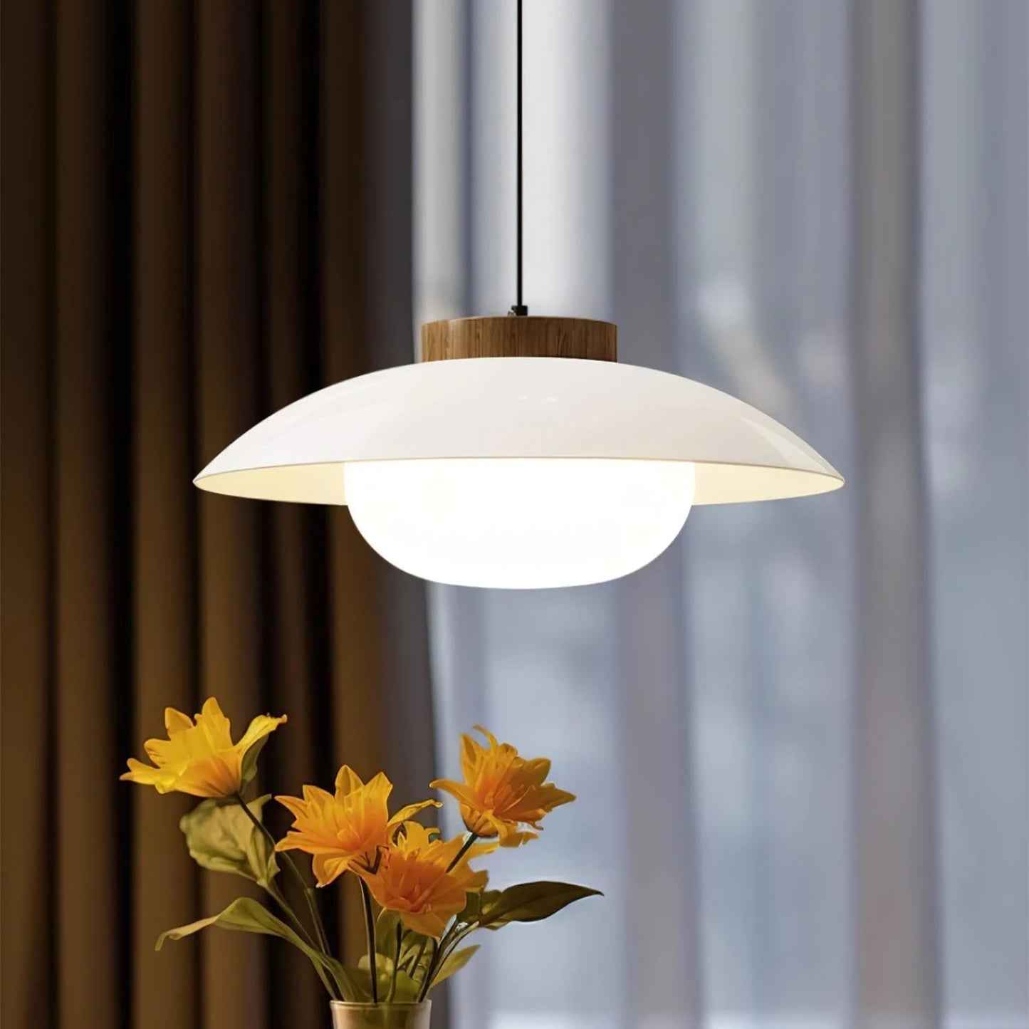 Scandinavisch Design Hanglamp met Houten Accent