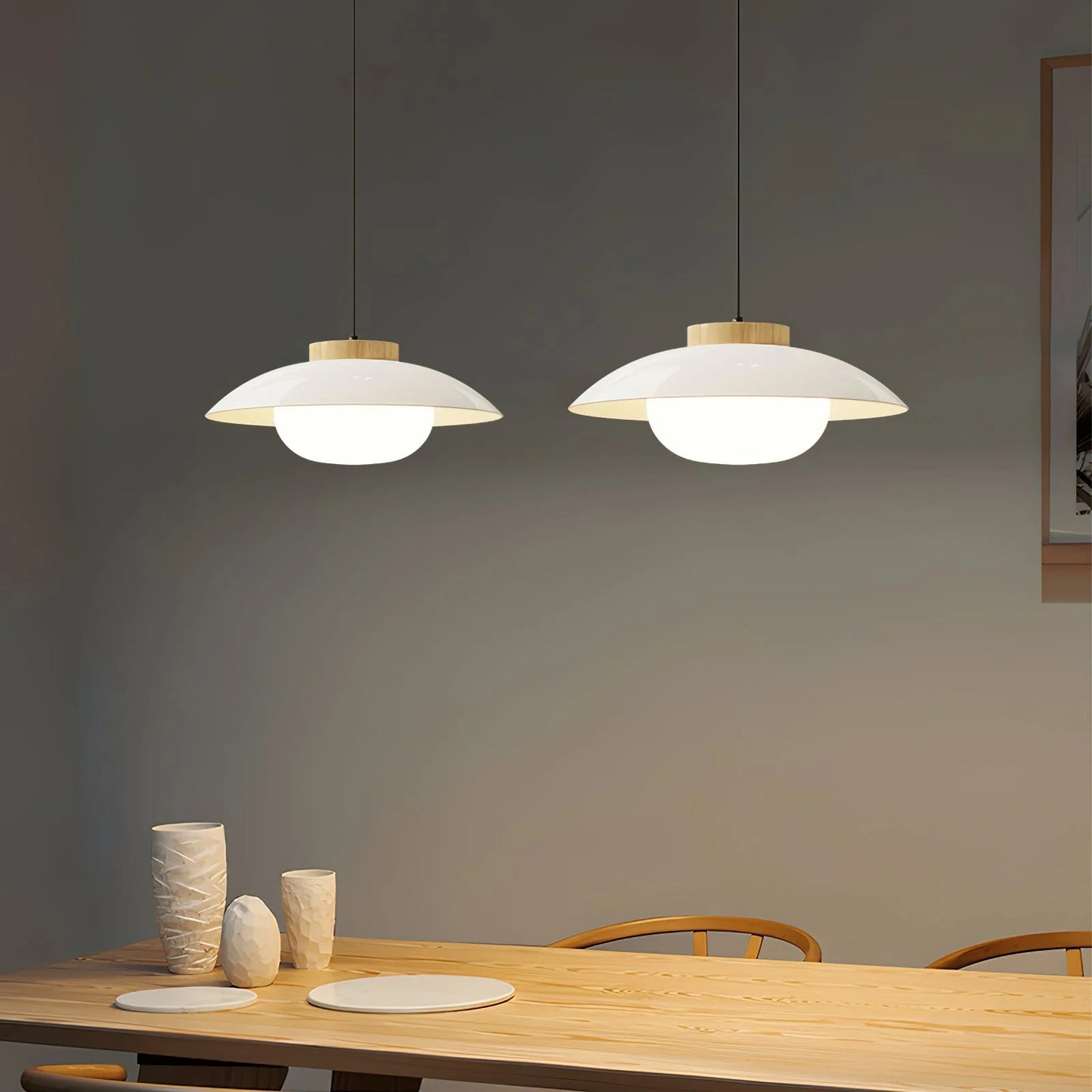 Scandinavisch Design Hanglamp met Houten Accent