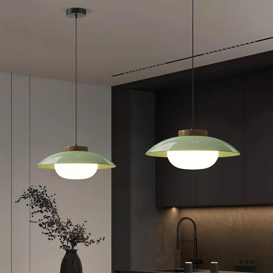 Scandinavisch Design Hanglamp met Houten Accent
