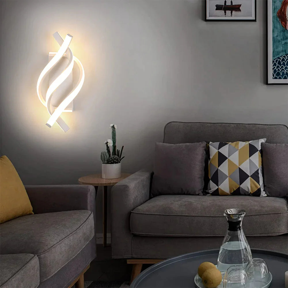 Minimalistische LED Moderne Spiraal Wandlamp