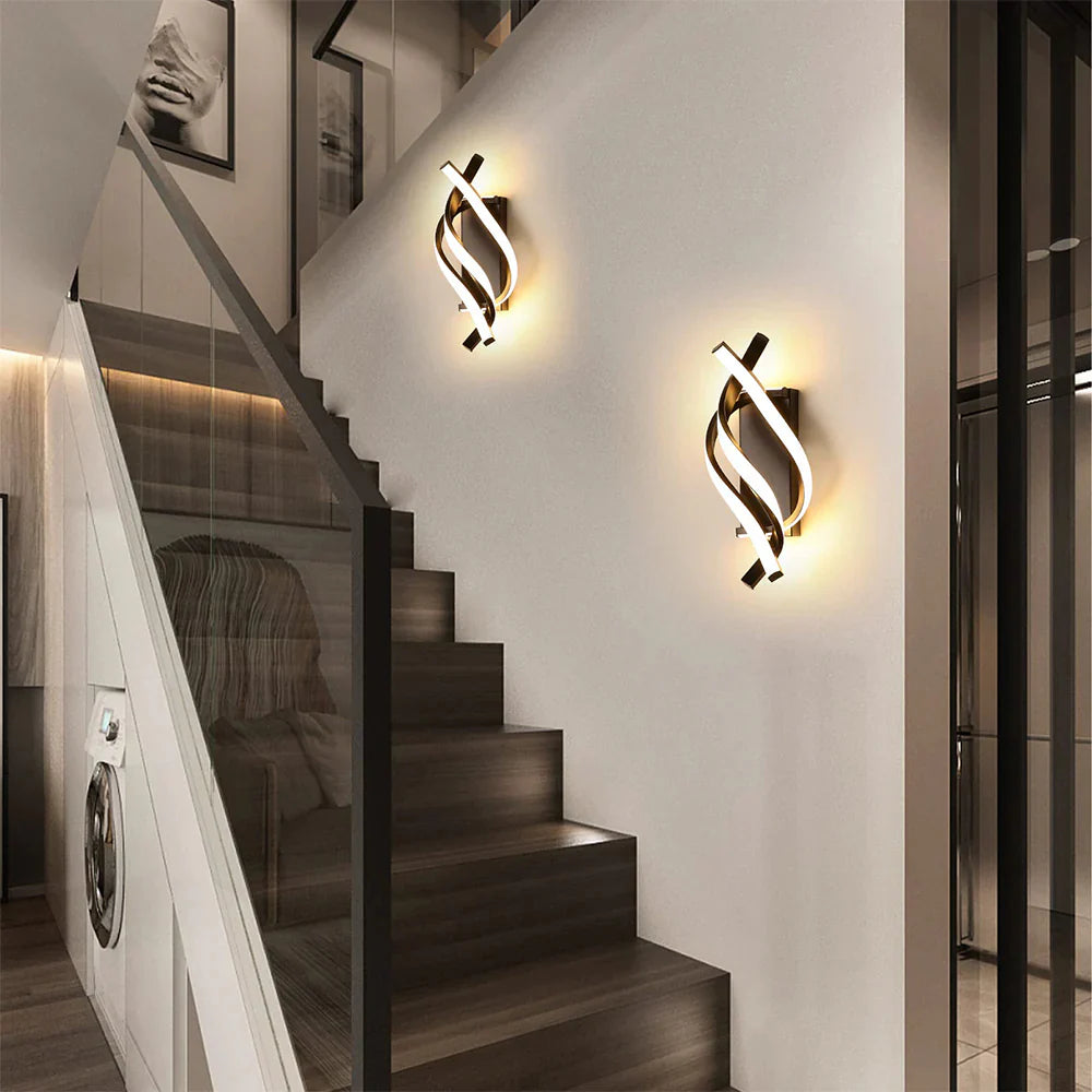 Minimalistische LED Moderne Spiraal Wandlamp