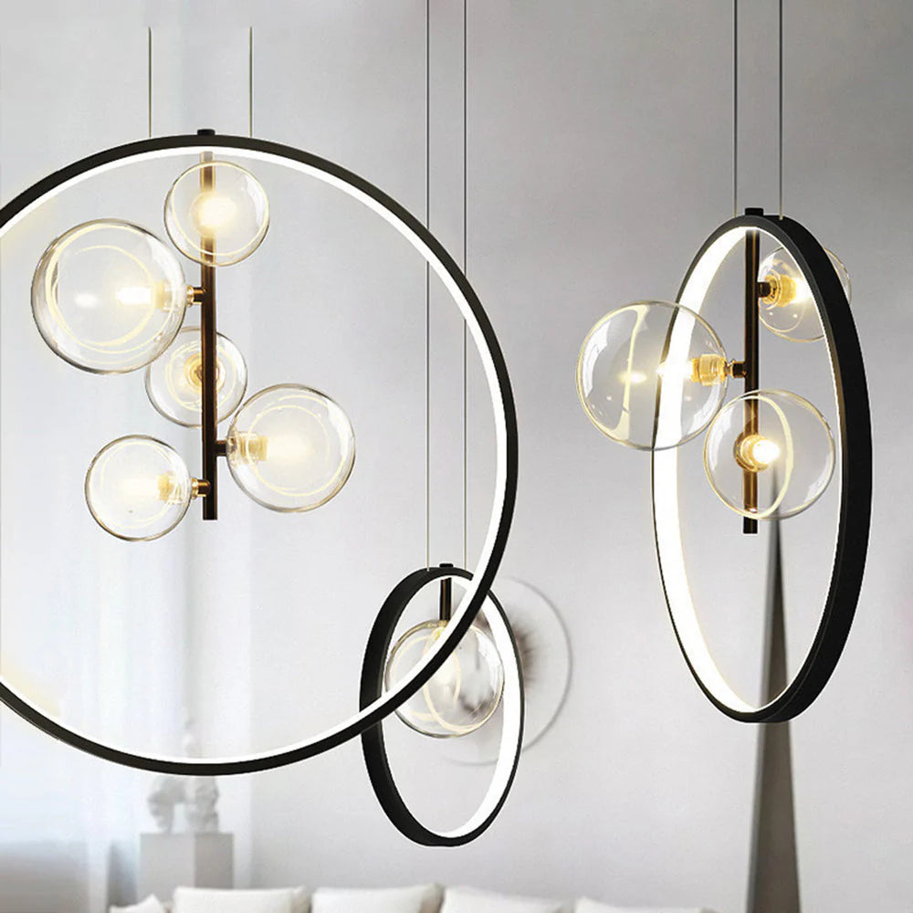 Scandinavische Bubbel Glazen Hanglampen Met Ring