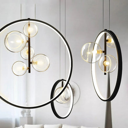 Scandinavische Bubbel Glazen Hanglampen Met Ring