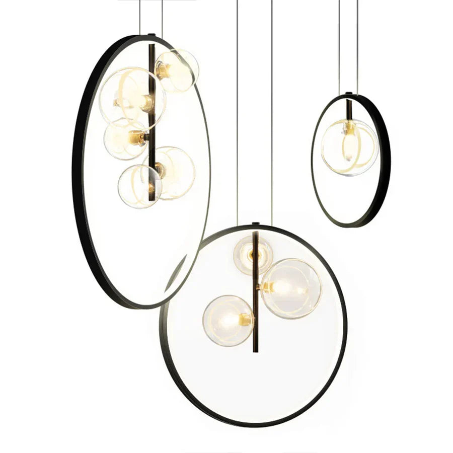 Scandinavische Bubbel Glazen Hanglampen Met Ring