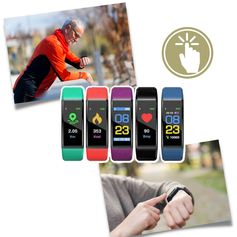 Fitness Smartwatch Senioren Gezondheidstracker LED-Display
