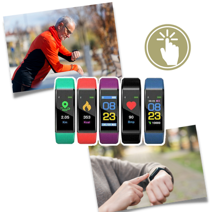 Fitness Smartwatch Senioren Gezondheidstracker LED-Display