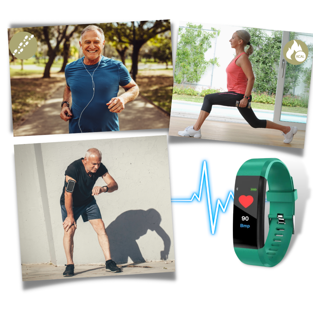 Fitness Smartwatch Senioren Gezondheidstracker LED-Display