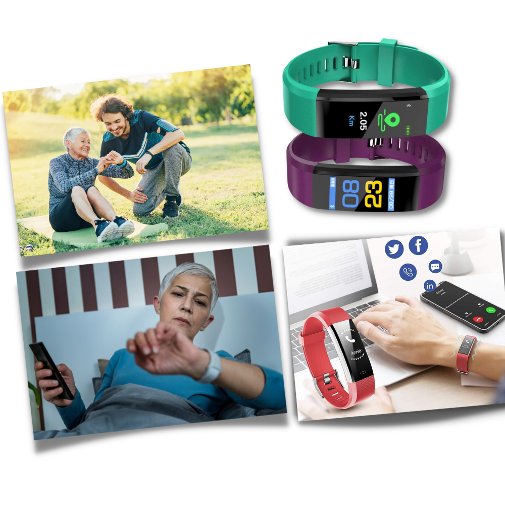 Fitness Smartwatch Senioren Gezondheidstracker LED-Display