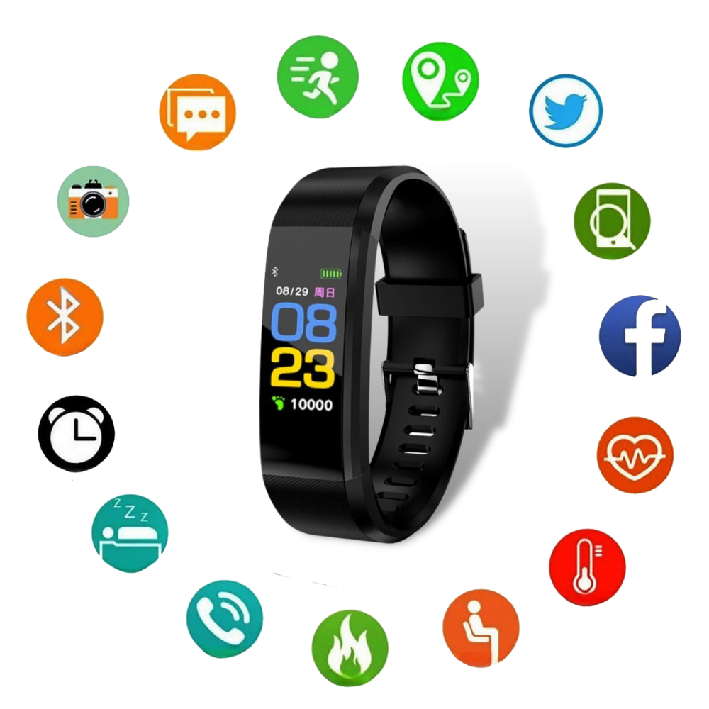 Fitness Smartwatch Senioren Gezondheidstracker LED-Display