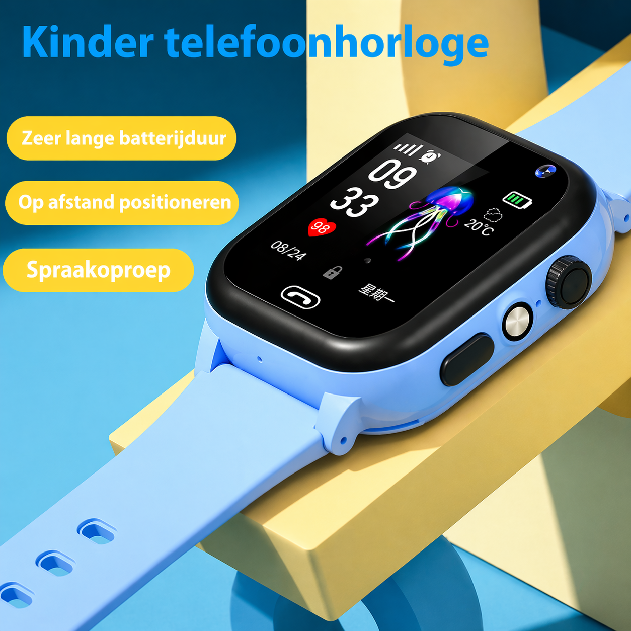 Smartwatch Kinderen GPS Videobellen Camera Waterdicht