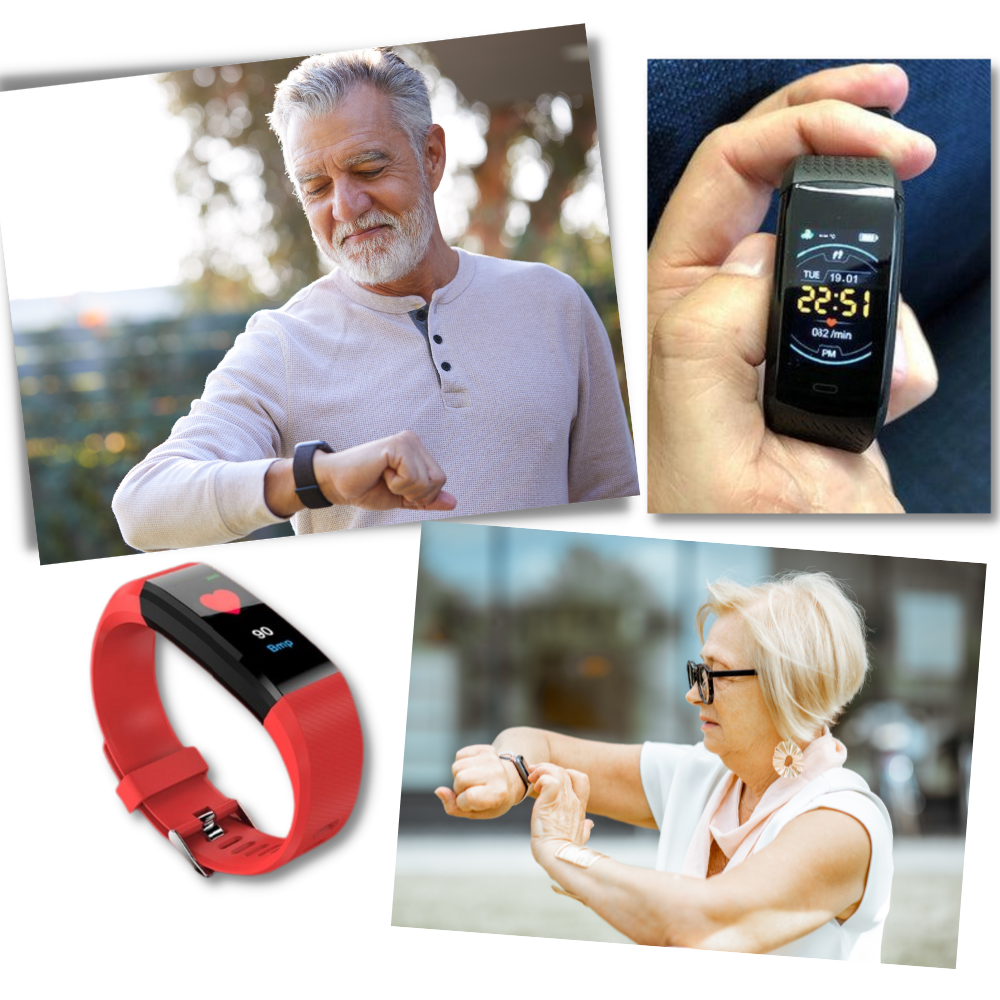Smartwatch Senioren Gezondheidsmonitor Groot LED Display