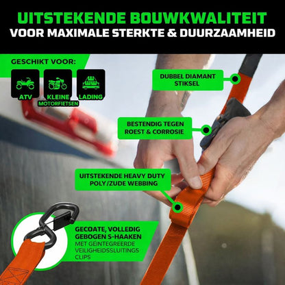 Spanbanden Ratchet Set Uittrekbaar Zware Lading Bevestiging