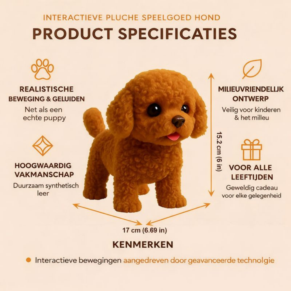 Speelgoed Hond Interactief Pluche Robot Met Realistische Beweging