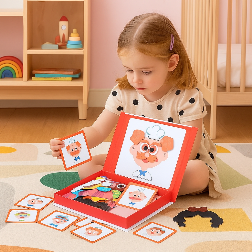 Speelgoed Leerboek Magnetisch Emoties Educatieve Puzzel Kinderen