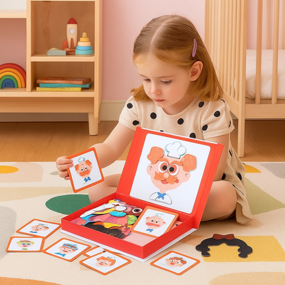 Speelgoed Leerboek Magnetisch Emoties Educatieve Puzzel Kinderen