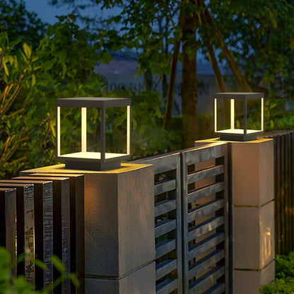 Moderne Vierkante Frame Zonne-Energie Buitenlamp